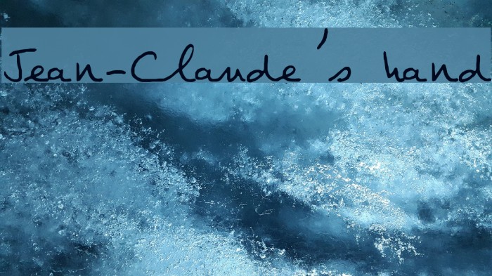 Jean-Claude's hand Font examples