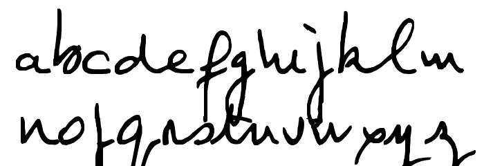 Jean-Claude's hand Font LOWERCASE
