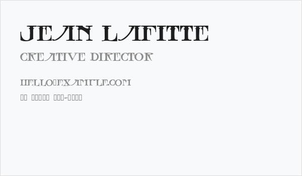 Jean Lafitte Business Card