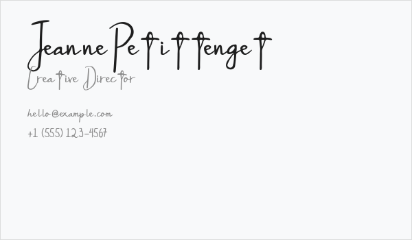 JeannePetittenget Business Card
