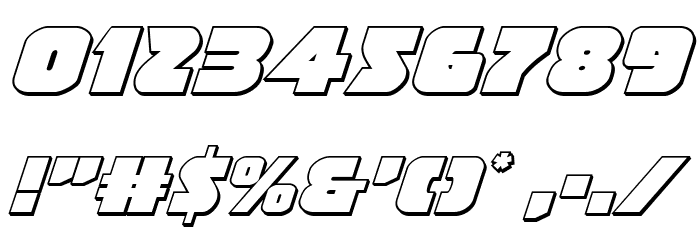 Jedi Special Forces 3D Italic Font OTHER CHARS