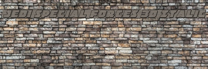 Jedi Special Forces 3D Italic Font examples