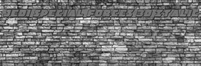 Jedi Special Forces 3D Italic examples
