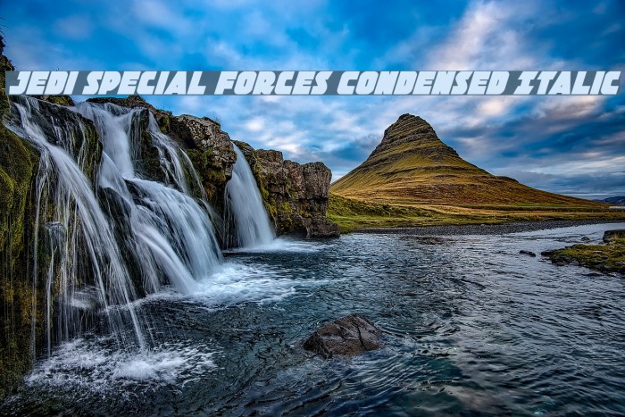 Jedi Special Forces Condensed Italic Font examples