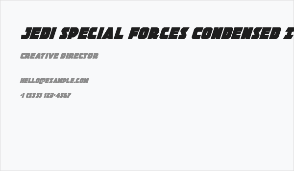 Jedi Special Forces Condensed Italic Business Card