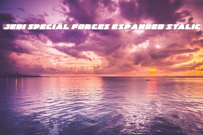 Jedi Special Forces Expanded Italic Font examples