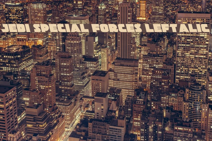 Jedi Special Forces Leftalic Font examples