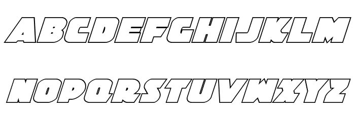 Jedi Special Forces Outline Italic Font LOWERCASE
