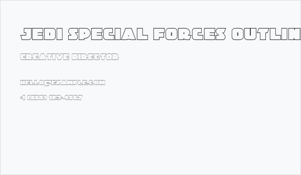 Jedi Special Forces Outline Regular Business Card