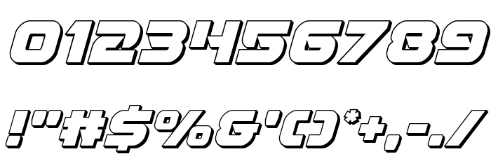 Jeebra 3D Italic Font OTHER CHARS