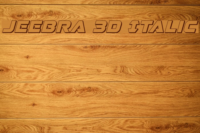 Jeebra 3D Italic Font examples