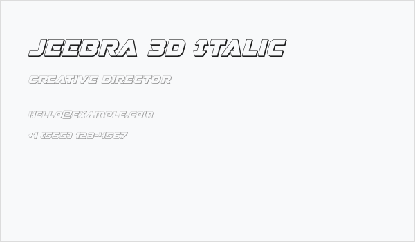 Jeebra 3D Italic Business Card