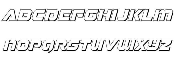 Jeebra 3D Italic Font LOWERCASE