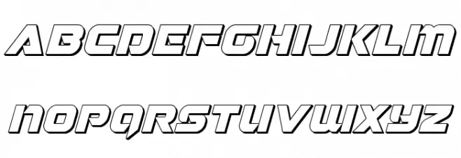 Jeebra 3D Italic फ़ॉन्ट लोअरकेस