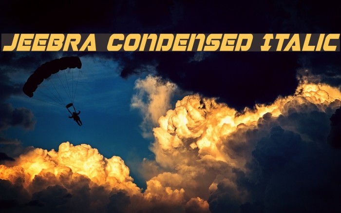 Jeebra Condensed Italic Example 3