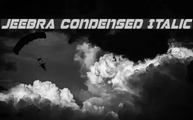 Jeebra Condensed Italic Font examples