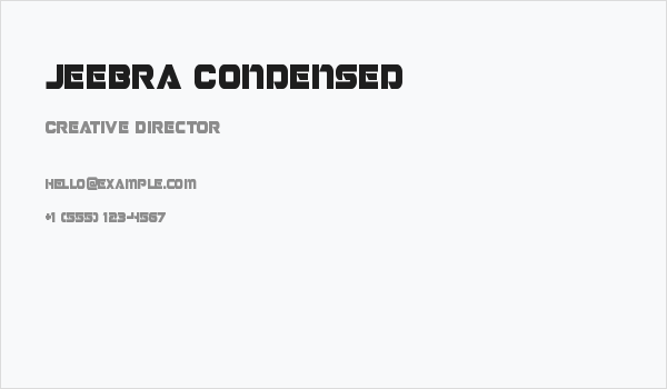 Jeebra Condensed Business Card