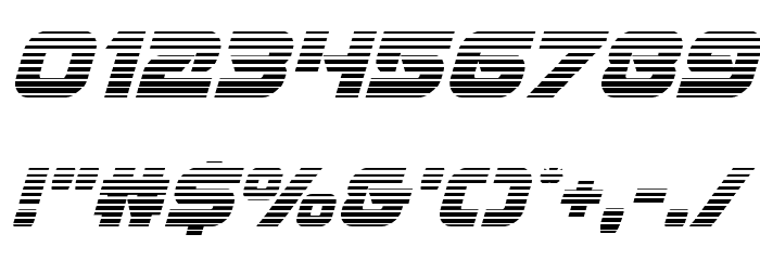 Jeebra Gradient Italic Font OTHER CHARS