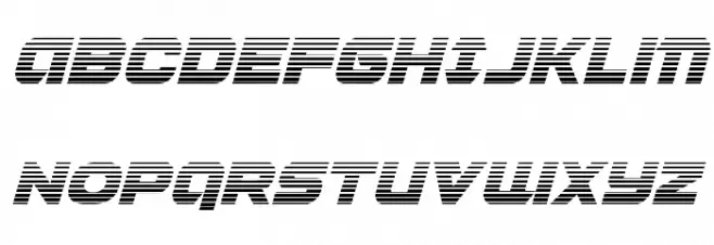 Jeebra Gradient Italic फ़ॉन्ट अपरकेस