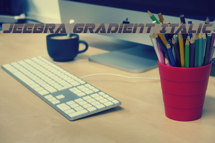 Jeebra Gradient Italic Font examples