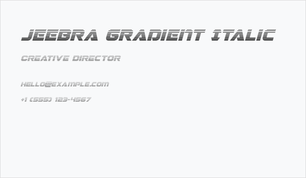 Jeebra Gradient Italic Business Card