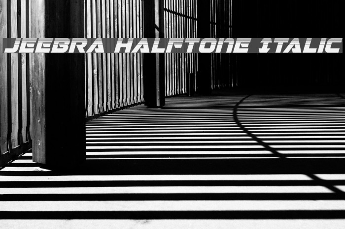 Jeebra Halftone Italic Font examples