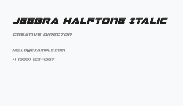 Jeebra Halftone Italic Business Card