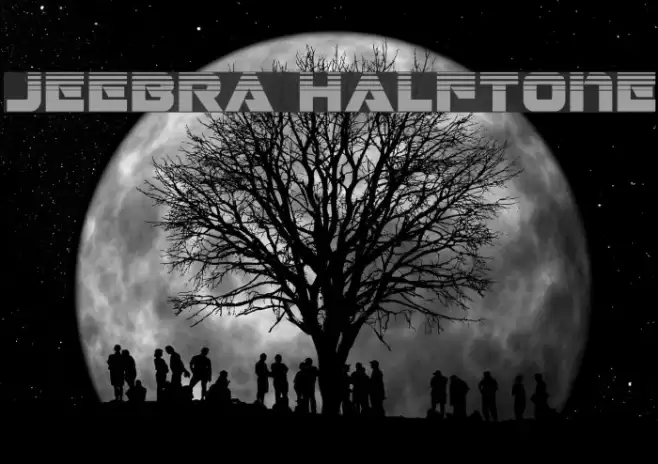 Jeebra Halftone Font examples