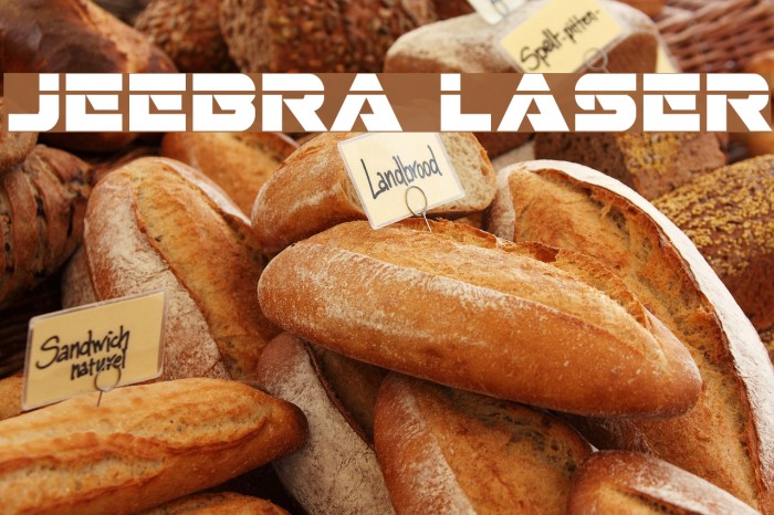Jeebra Laser Font examples
