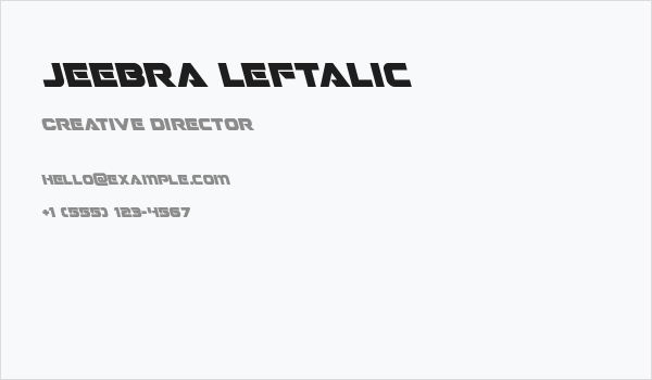 Jeebra Leftalic Business Card