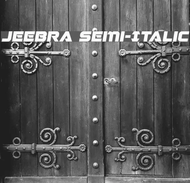 Jeebra Semi-Italic Font examples