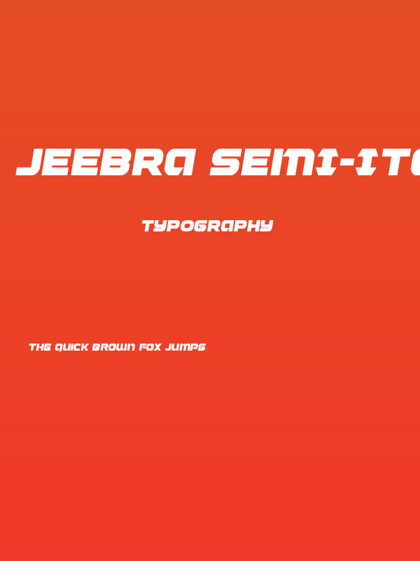 Jeebra Semi-Italic Poster
