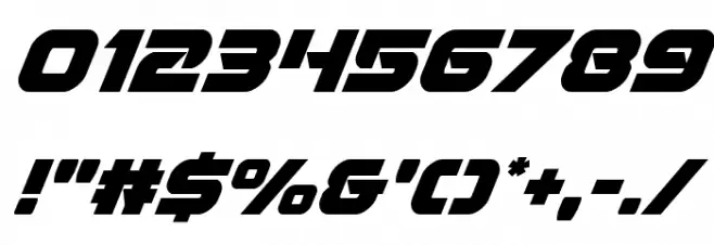 Jeebra Super-Italic Font OTHER CHARS