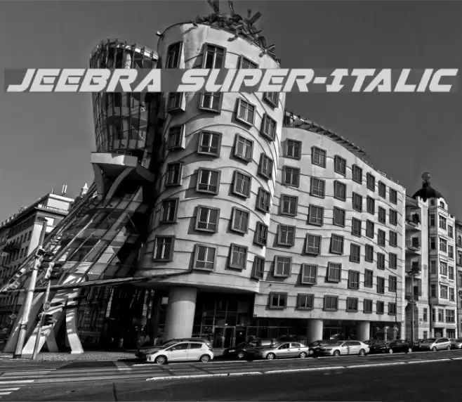 Jeebra Super-Italic Font examples