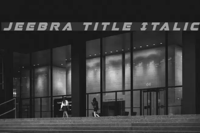 Jeebra Title Italic Font examples