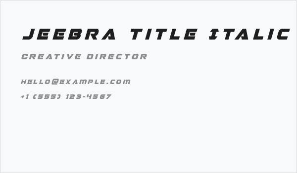 Jeebra Title Italic Business Card