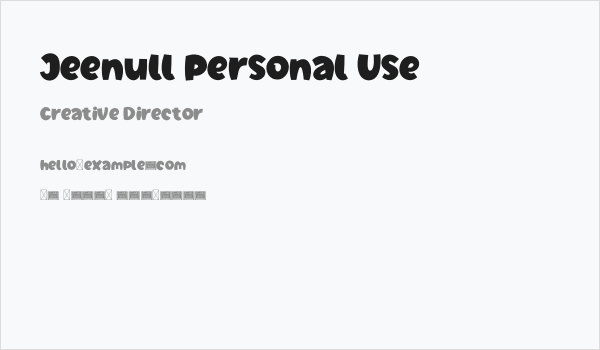Jeenull Personal Use Business Card
