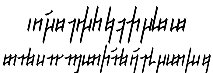 Jeernervaniaan Qelis NormalItalic Font LOWERCASE