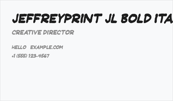 JeffreyPrint JL Bold Italic Business Card