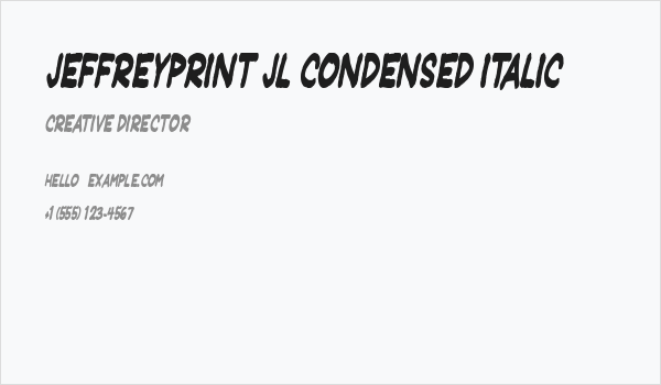 JeffreyPrint JL Condensed Italic Business Card