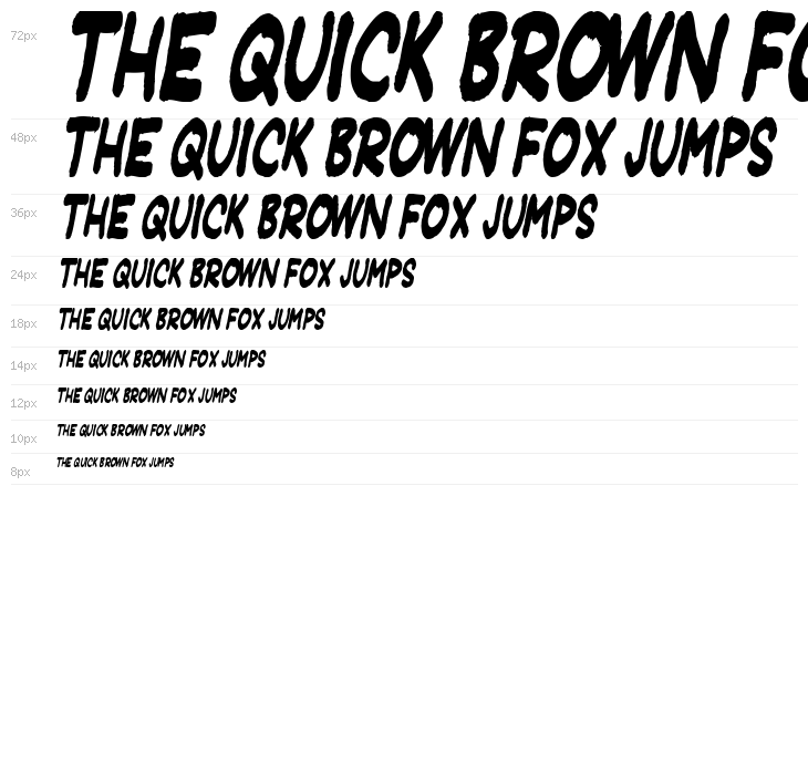 JeffreyPrint JL Condensed Italic Waterfall