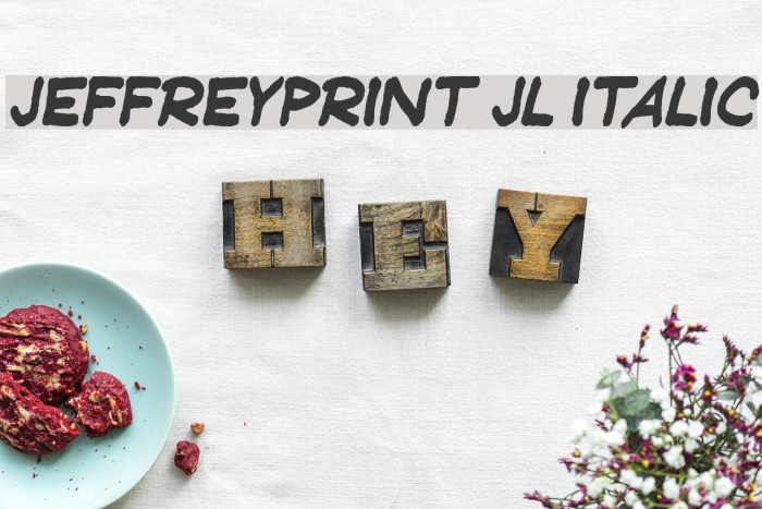JeffreyPrint JL Italic Font examples