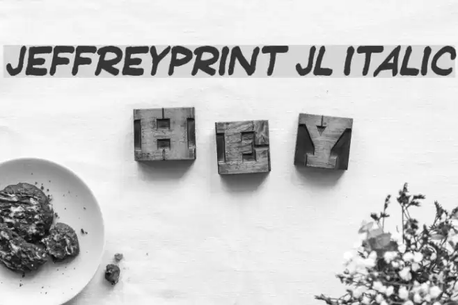 JeffreyPrint JL Italic Schriftart examples