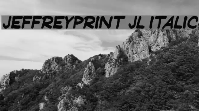 JeffreyPrint JL Italic Schriftart examples