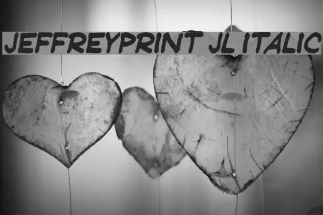 JeffreyPrint JL Italic Schriftart examples