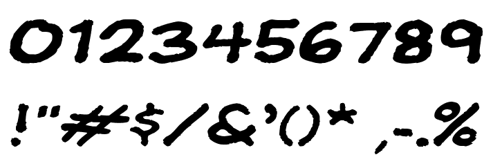 JeffreyPrint JL Wide Italic Font OTHER CHARS