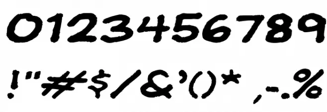 JeffreyPrint JL Wide Italic フォント その他の文字