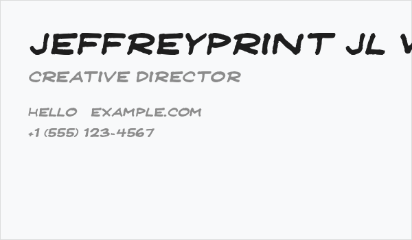 JeffreyPrint JL Wide Italic Business Card