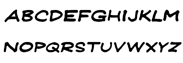 JeffreyPrint JL Wide Italic Font LOWERCASE