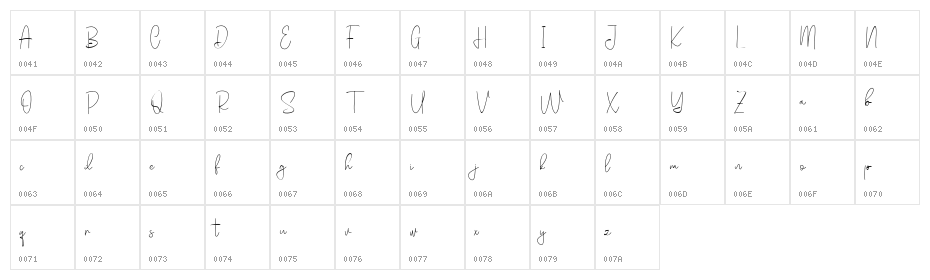 Jeffreys York Free Regular Character Map